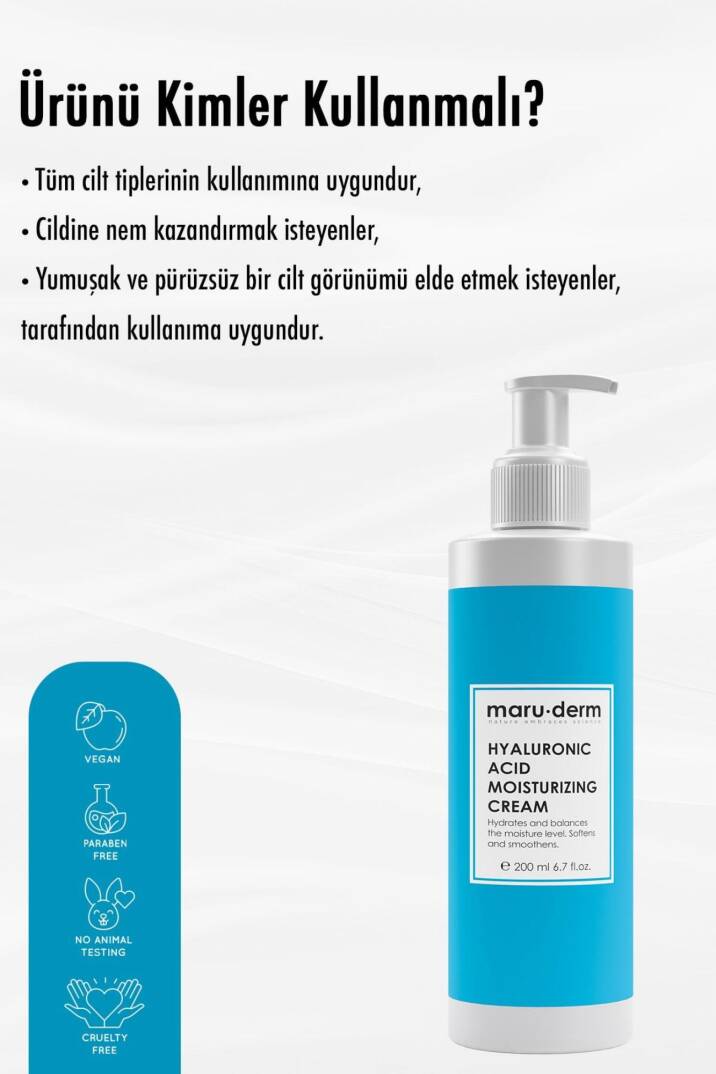 Maruderm Hyalüronik Asit Nemlendirici Yüz Ve Vücut Cilt Bakım Kremi 200 Ml - 2