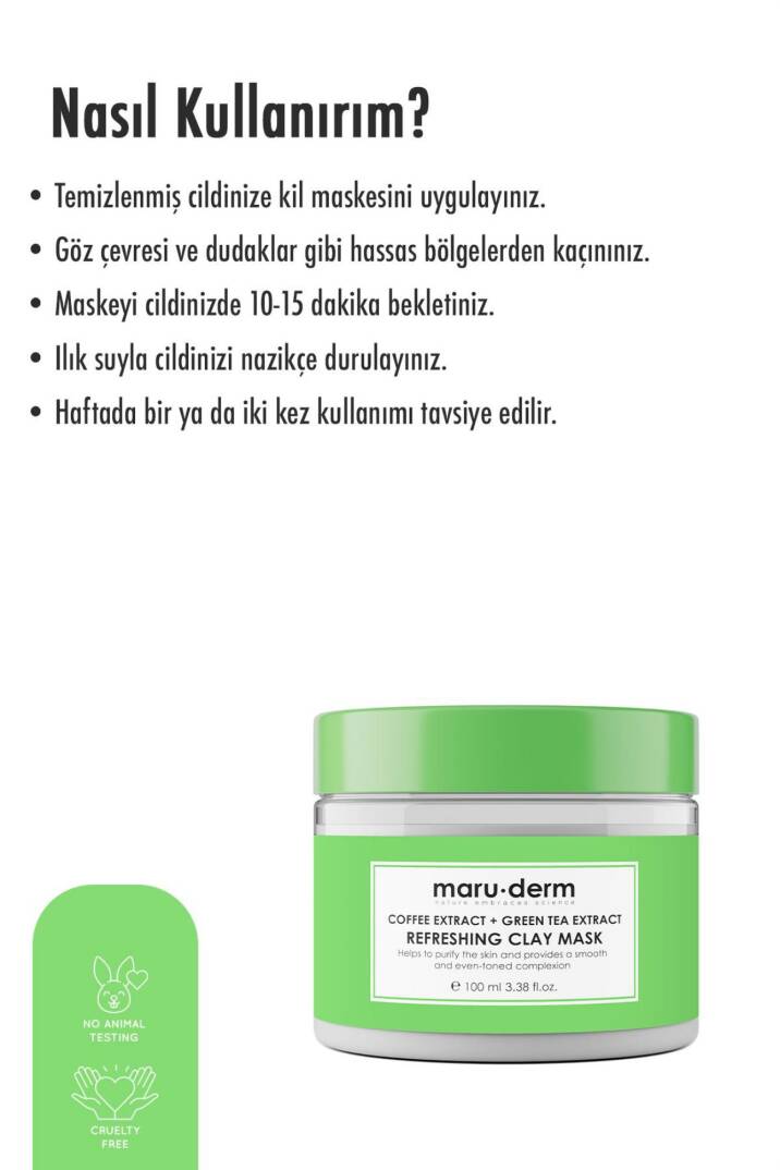 Maruderm Kahve Özü Yeşil Çay Özü Tazeleyici Kil Maskesi 100 ml - 2