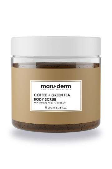 Maruderm Kahve Yeşil Çay Özlü BHA Jojoba Yağı Vücut Peelingi 250 ml