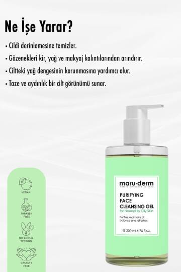 Maruderm Karma ve Yağlı Ciltlere Özel Salisilik Asit Yüz Temizleme Jeli 200 ml - 2
