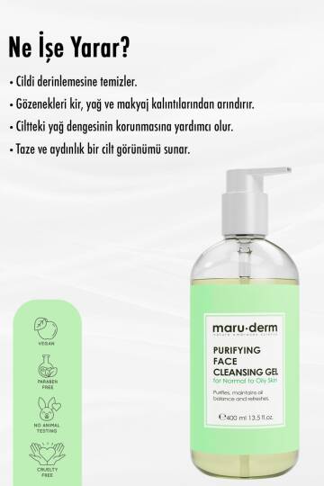 Maruderm Karma ve Yağlı Ciltlere Özel Salisilik Asit Yüz Temizleme Jeli 400 ml - 2
