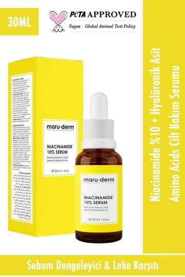 Maruderm Niacinamide %10 + Hyalüronik Asit + Panthenol Cilt Bakım Serumu 30 Ml