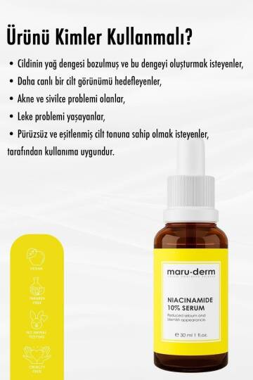 Maruderm Niacinamide %10 + Hyalüronik Asit + Panthenol Cilt Bakım Serumu 30 Ml - 2