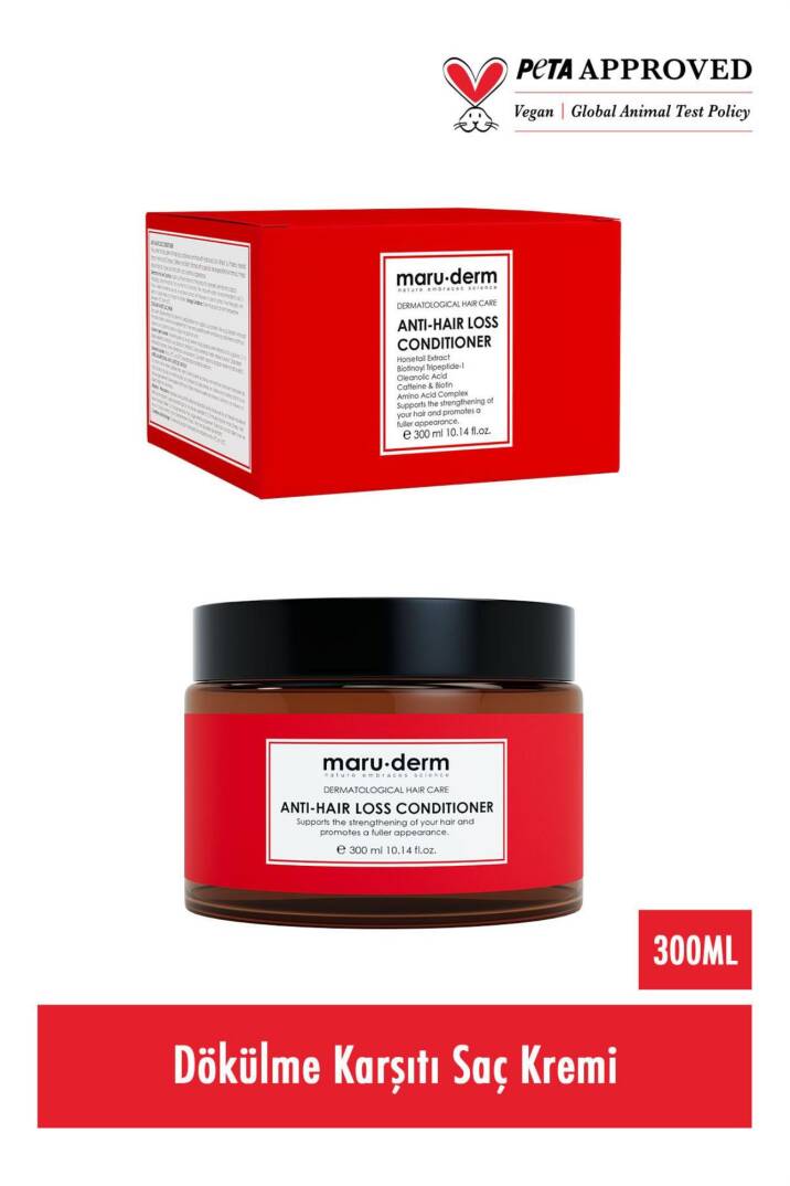 Maruderm Saç Dökülme Karşıtı Saç Kremi Tüm Saç Tipleri Vegan 300 ml - 3