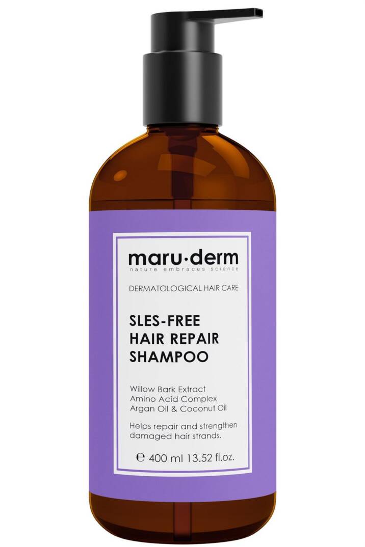 Maruderm Saç Onarıcı Sülfatsız Şampuan Yıpranmış Zayıf Saçlar Sülfatsız Tuzsuz Vegan 400 ml - 1