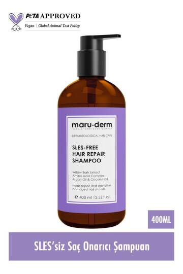 Maruderm Saç Onarıcı Sülfatsız Şampuan Yıpranmış Zayıf Saçlar Sülfatsız Tuzsuz Vegan 400 ml - 2