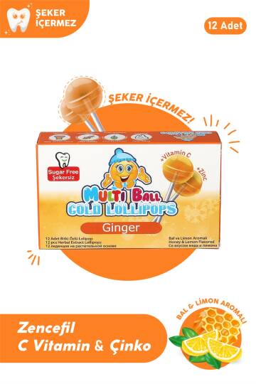 Multiball Cold Bal & Zencefil Lolipop 12 Adet