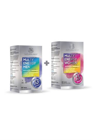 Naturalnest Multy Energy Aile Paketi - Women 30 Tablet + Men 30 Tablet - 1