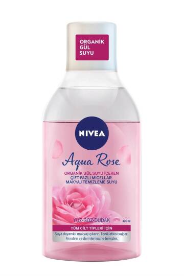 Nivea Aqua Rose Micellar Gül Suyu İçeren Çift Fazlı Makyaj Temizleme Suyu 400 ml