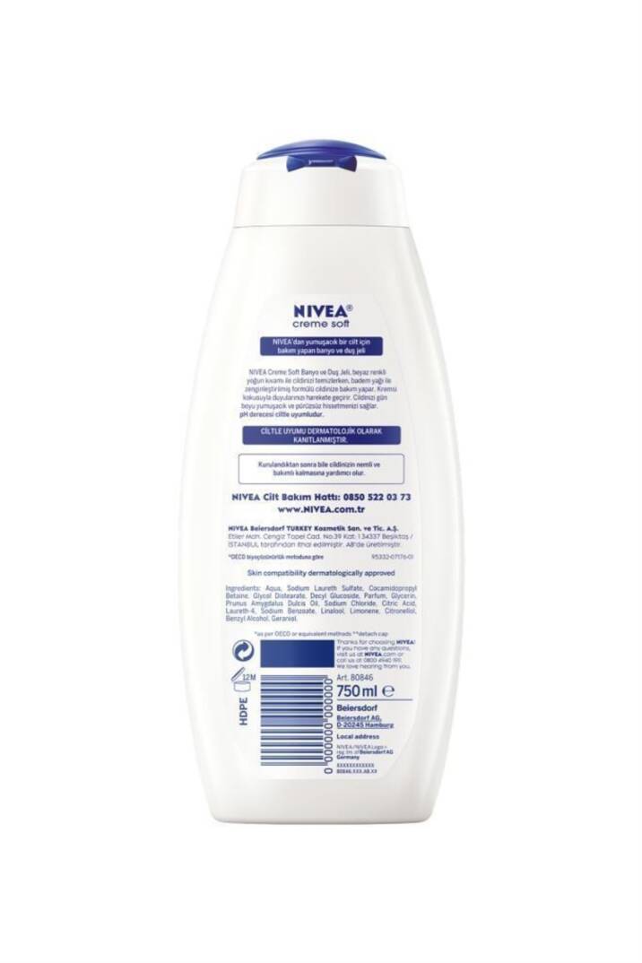 Nivea Creme Soft - Banyo ve Duş Jeli 750ml - 2