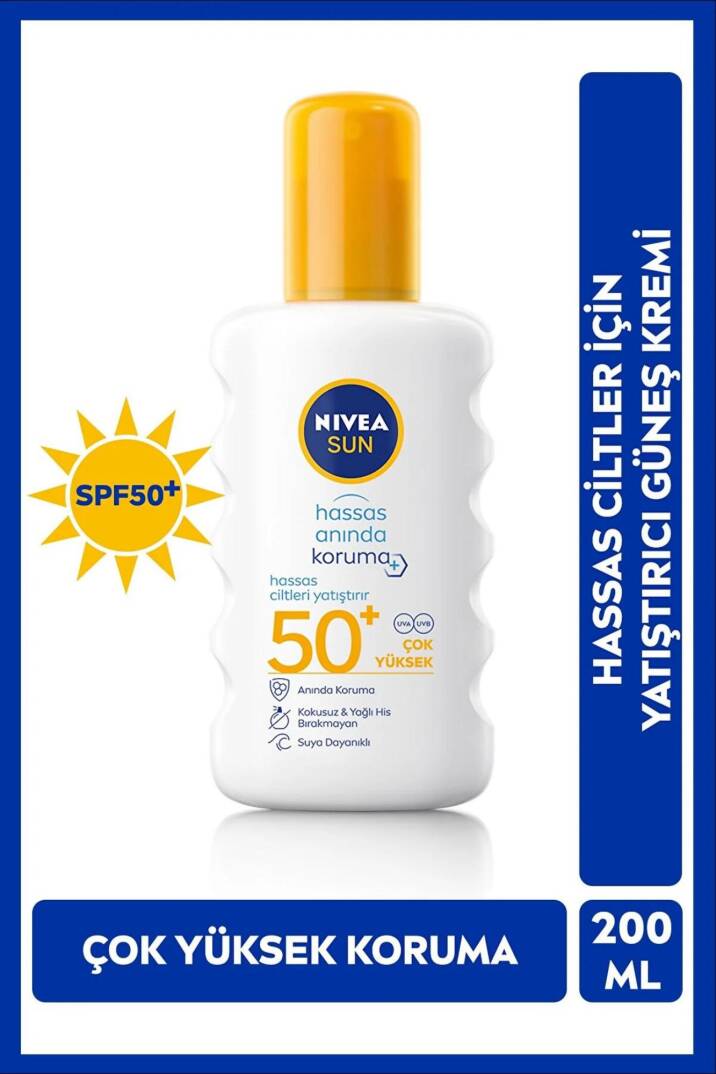 Nivea Hassas Ciltler İçin Koruyucu Güneş Spreyi Spf 50 200 Ml - 1