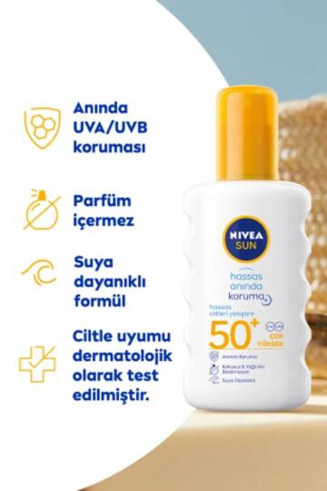 Nivea Hassas Ciltler İçin Koruyucu Güneş Spreyi Spf 50 200 Ml - 2