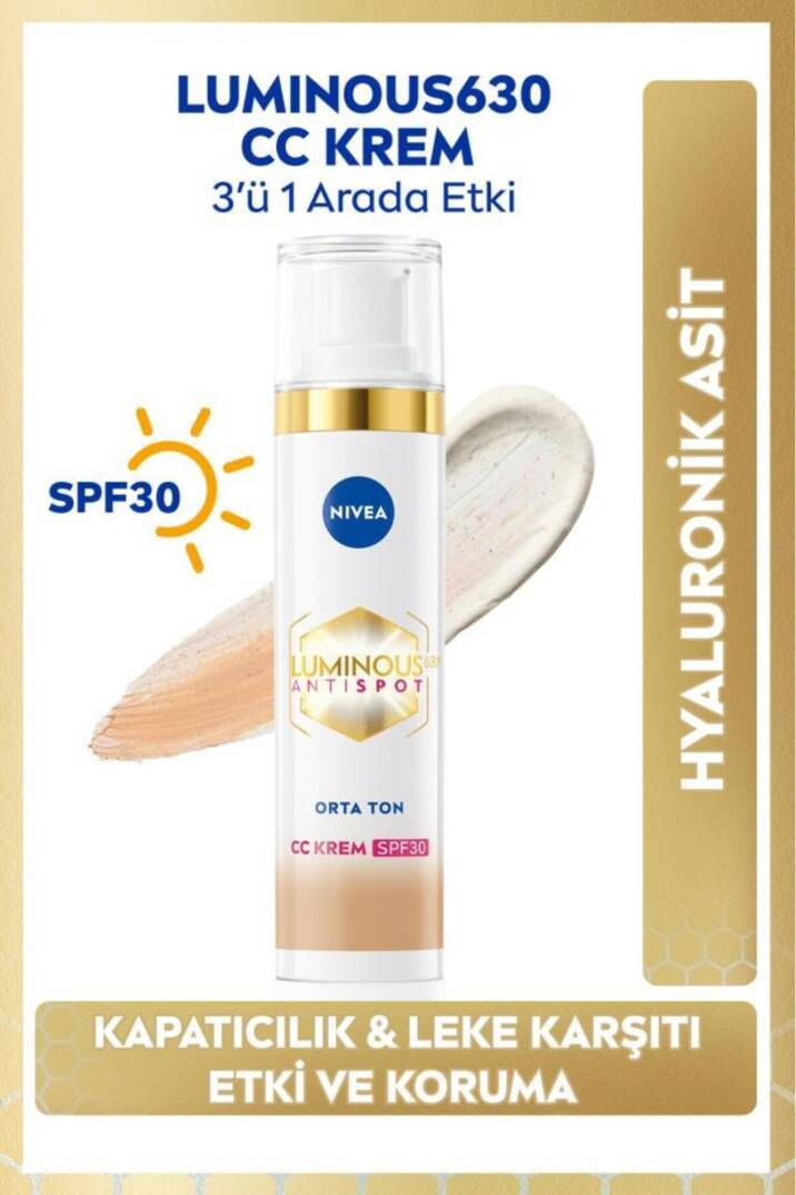 Nivea Luminous 630 Anti Spot Spf 30 CC Krem Orta Ton 40 ml - 1