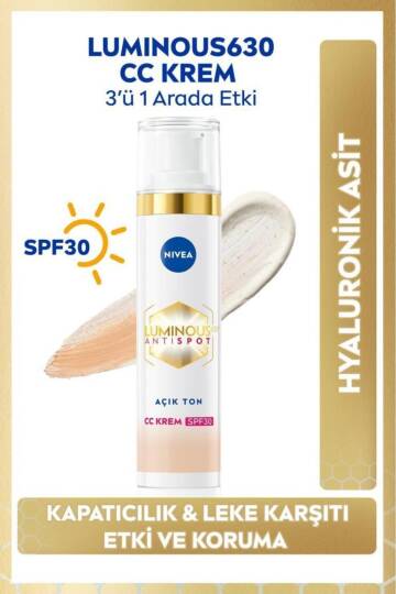 Nivea Luminous Anti Spot CC Krem SPF 30 - Renkli Nemlendirici Açık Ton 40 ml