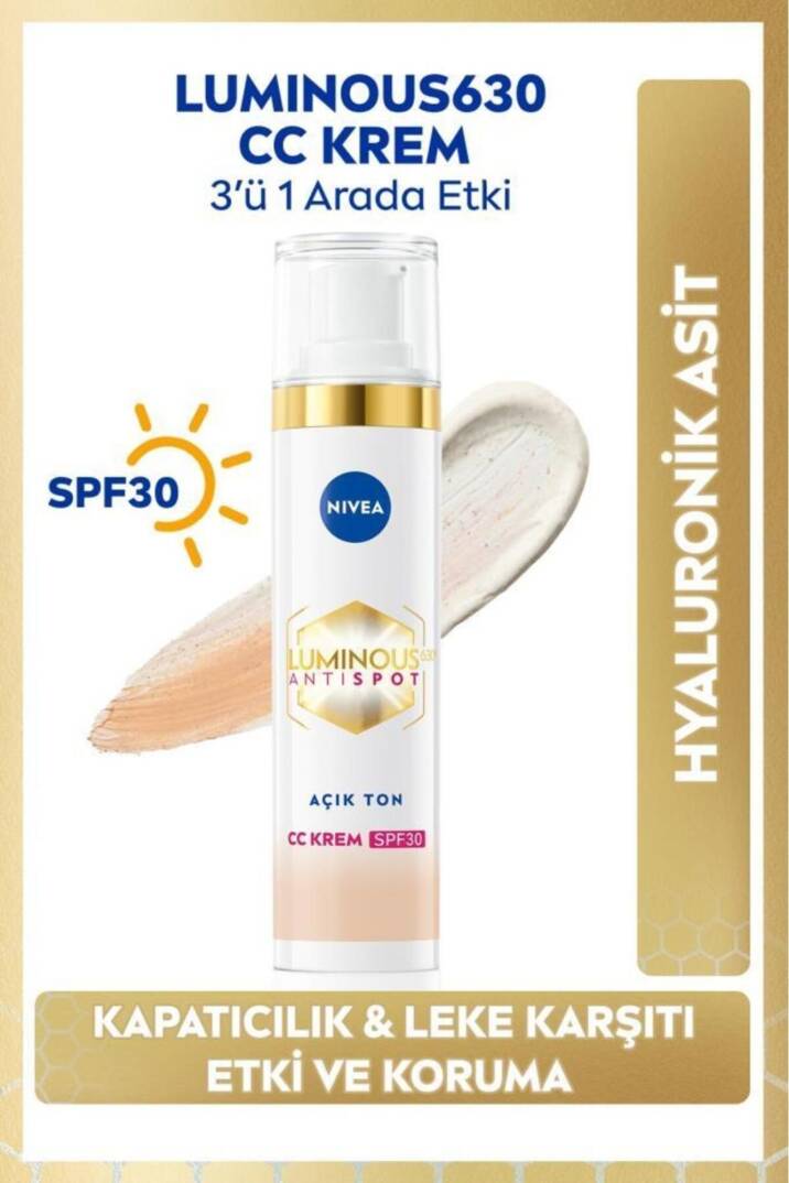 Nivea Luminous Anti Spot CC Krem SPF 30 - Renkli Nemlendirici Açık Ton 40 ml - 1