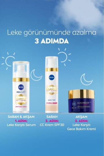 Nivea Luminous Anti Spot CC Krem SPF 30 - Renkli Nemlendirici Açık Ton 40 ml - 2