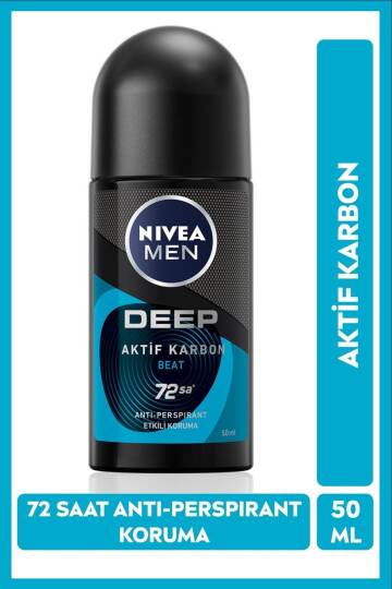 Nivea Men Deep Beat Black Carbon Roll On 50 ml