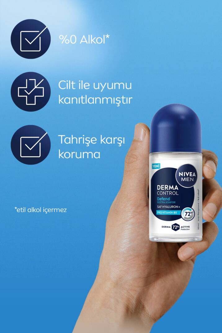 Nivea Men Erkek Roll-On Deodorant Derma Control Defend 50 ml - 5