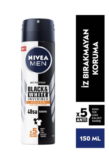 Nivea Men Erkek Sprey Deodorant Black & White Invisible Güçlü Etki 150 ml