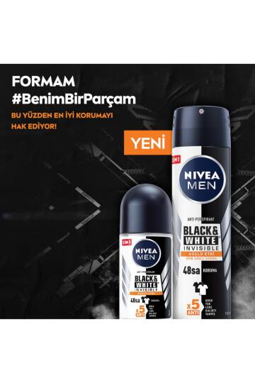 Nivea Men Erkek Sprey Deodorant Black & White Invisible Güçlü Etki 150 ml - 3