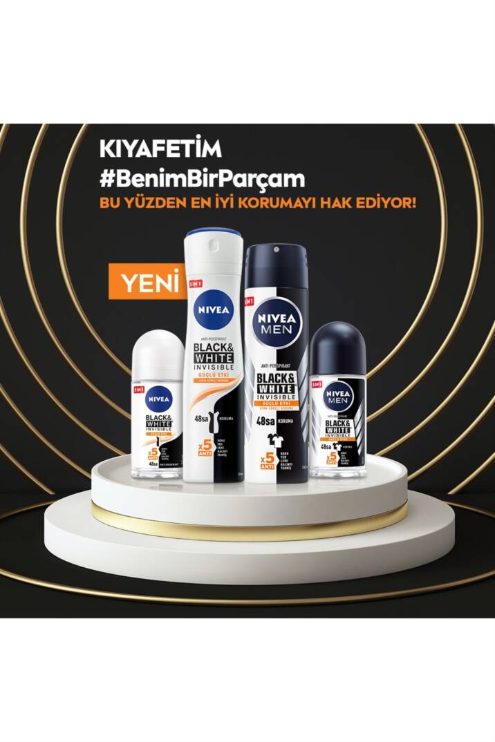 Nivea Men Erkek Sprey Deodorant Black & White Invisible Güçlü Etki 150 ml - 6