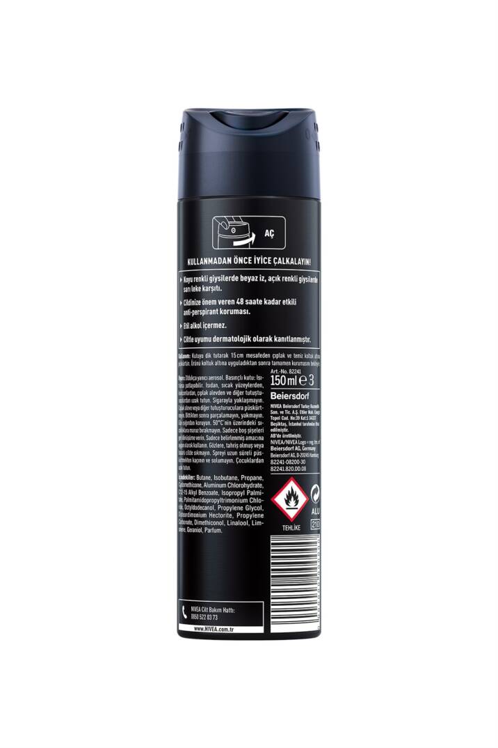 Nivea Men Erkek Sprey Deodorant Black&White Invisible Original 150 ml - 2