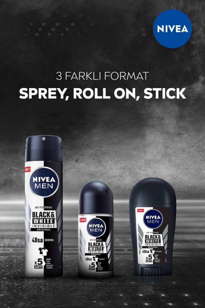 Nivea Men Erkek Sprey Deodorant Black&White Invisible Original 150 ml - 6