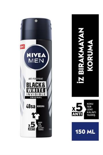 Nivea Men Erkek Sprey Deodorant Black&White Invisible Original 150 ml - 8