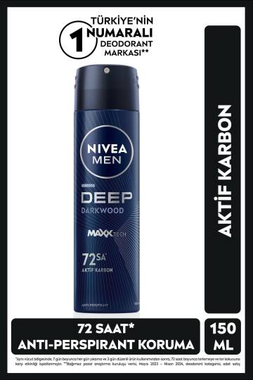 Nivea Men Erkek Sprey Deodorant Deep Darkwood 150 ml