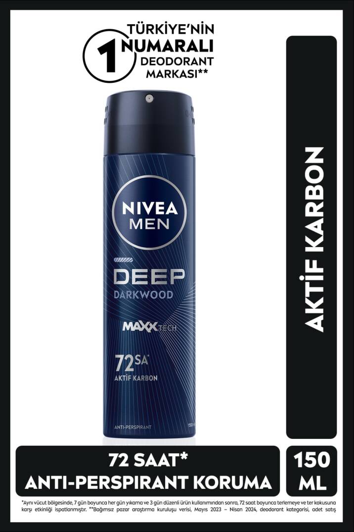 Nivea Men Erkek Sprey Deodorant Deep Darkwood 150 ml - 2