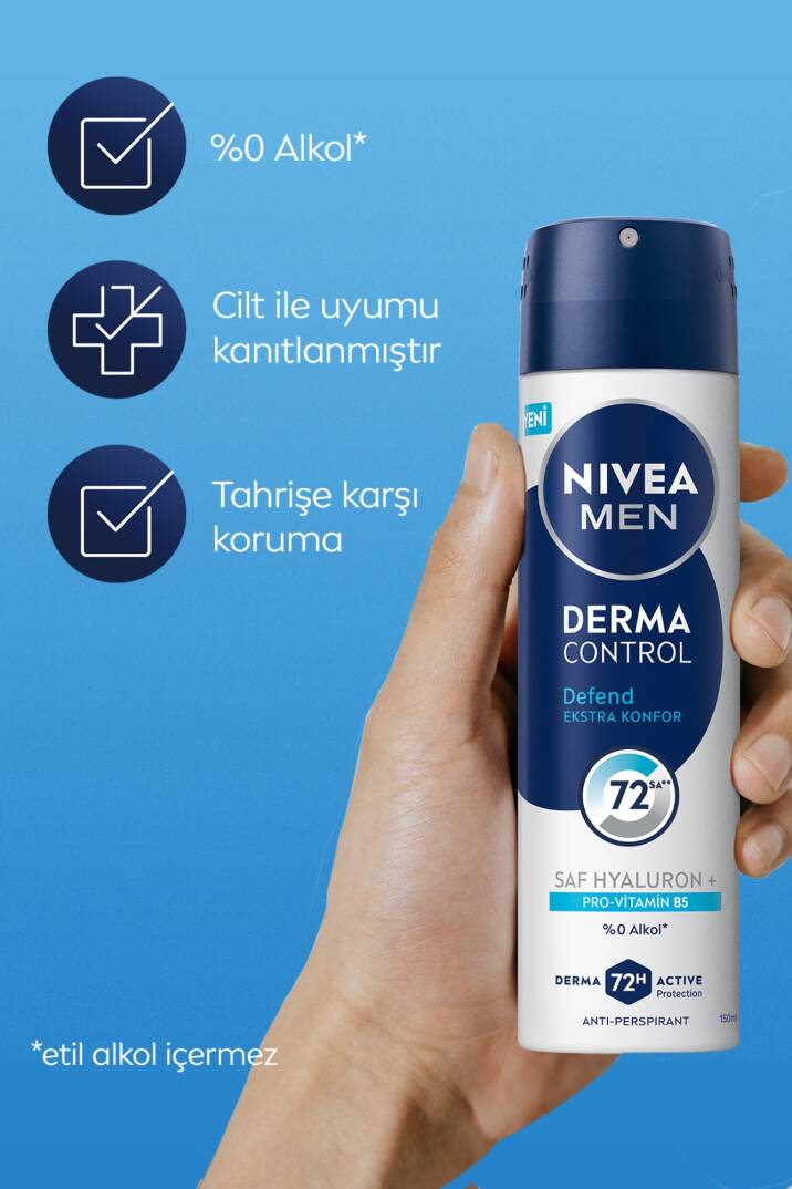 Nivea Men Erkek Sprey Deodorant Derma Control Defend 150 ml - 4