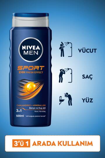 Nivea Men Sport Banyo ve Duş Jeli 500 ml - 4