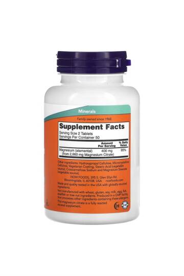 Now Foods Magnesium Citrate 100 Tablets - 2