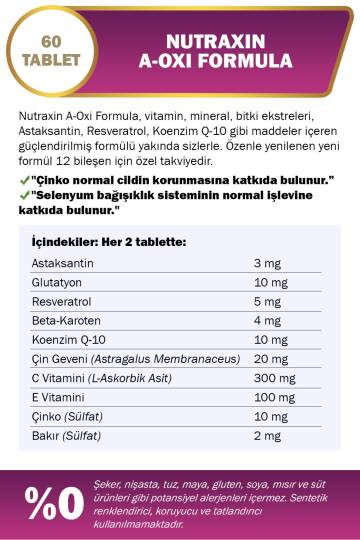 Nutraxin A-Oxi Formula Glutathıone Resveratrol 60 Tablet - 2