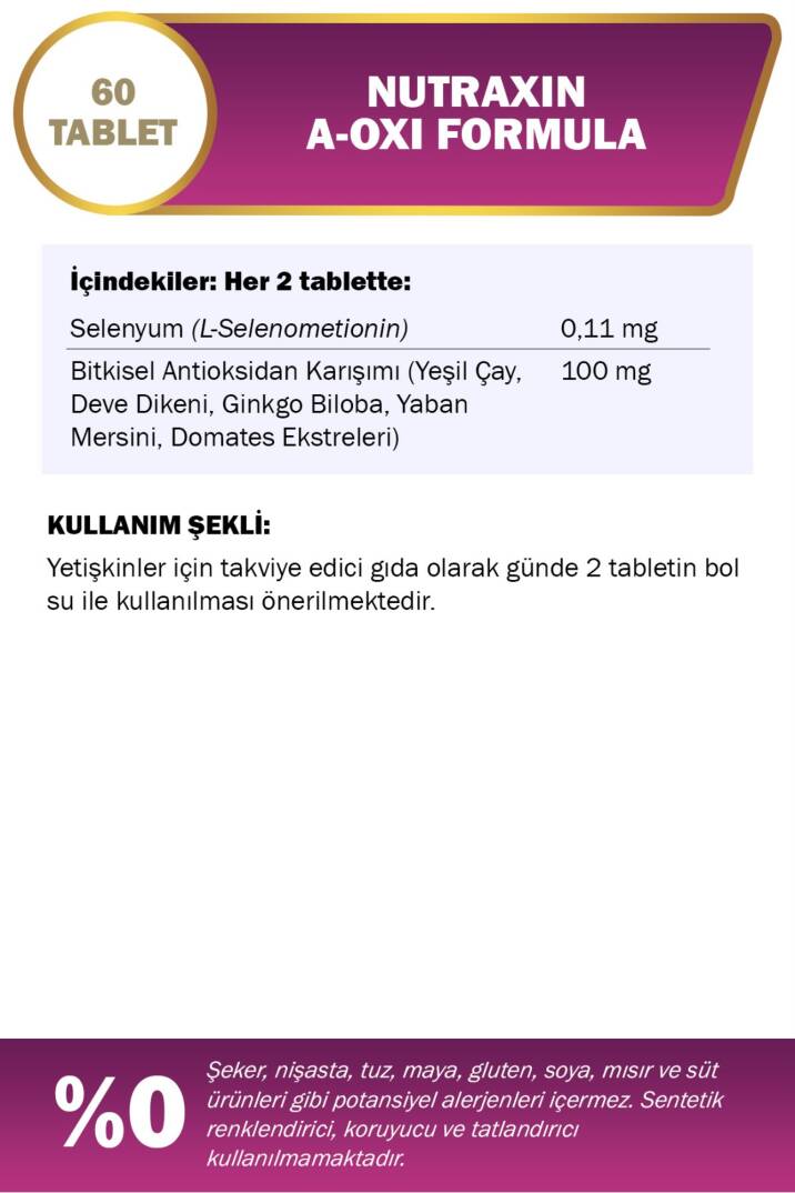 Nutraxin A-Oxi Formula Glutathıone Resveratrol 60 Tablet - 3