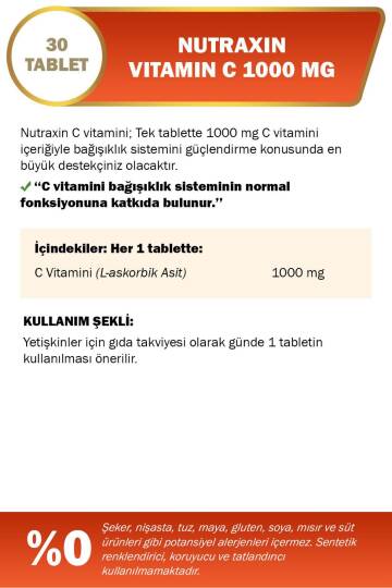 Nutraxin C Vitamin 1000 Mg 30 Tablet - 2