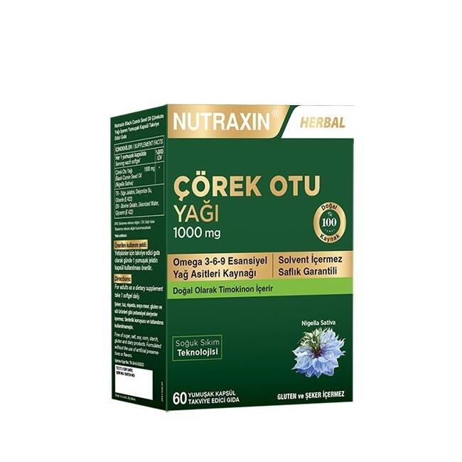 Nutraxin Çörek Otu Yağı 1000 mg 60 Kapsül - 1
