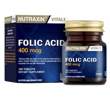 Nutraxin Folik Asit 400 Mcg 100 Tablet - 1