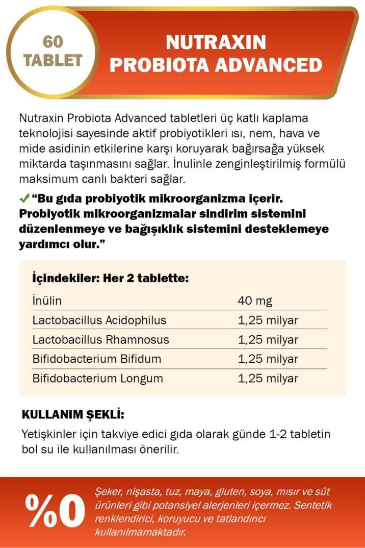 Nutraxin Probiota Advanced 60 Tablet - 3