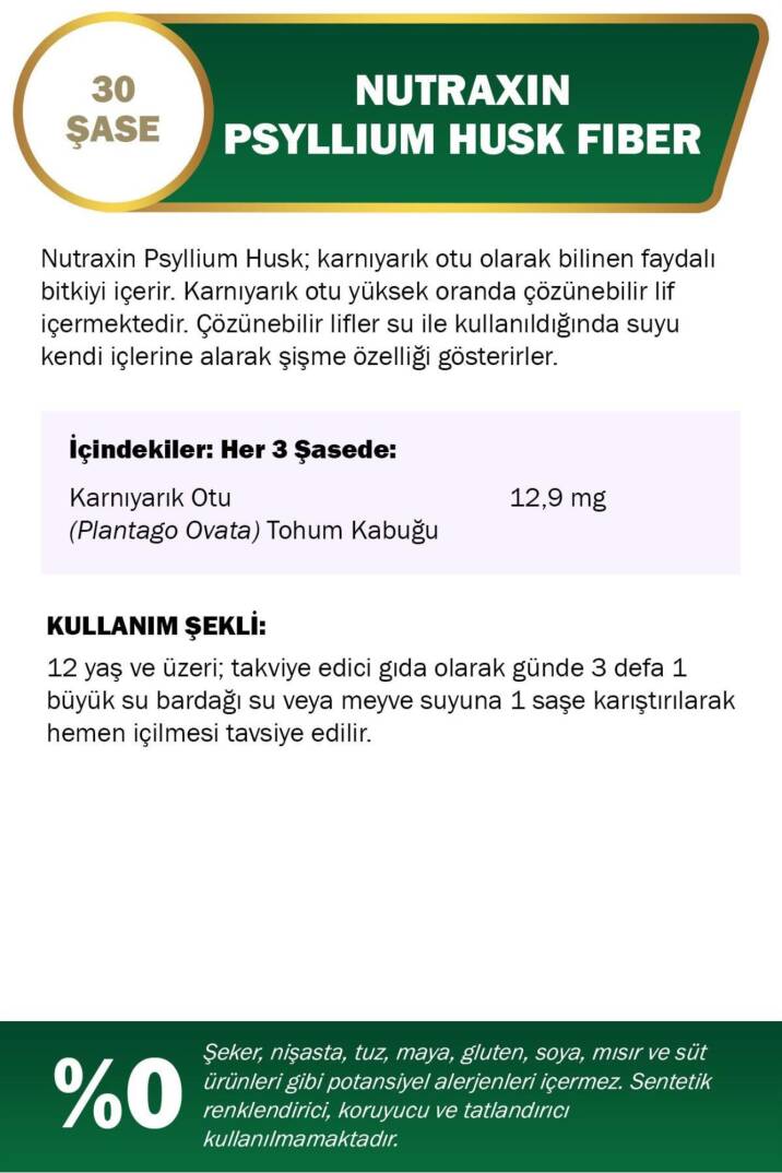 Nutraxin Psyllium Husk Fiber 4 g x 30 Saşe - 2