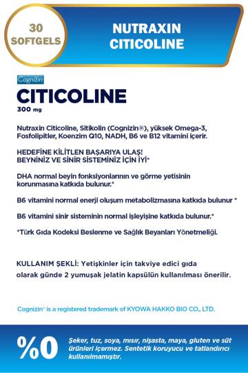 Nutraxin Sitikolin 30 Kapsül - 3