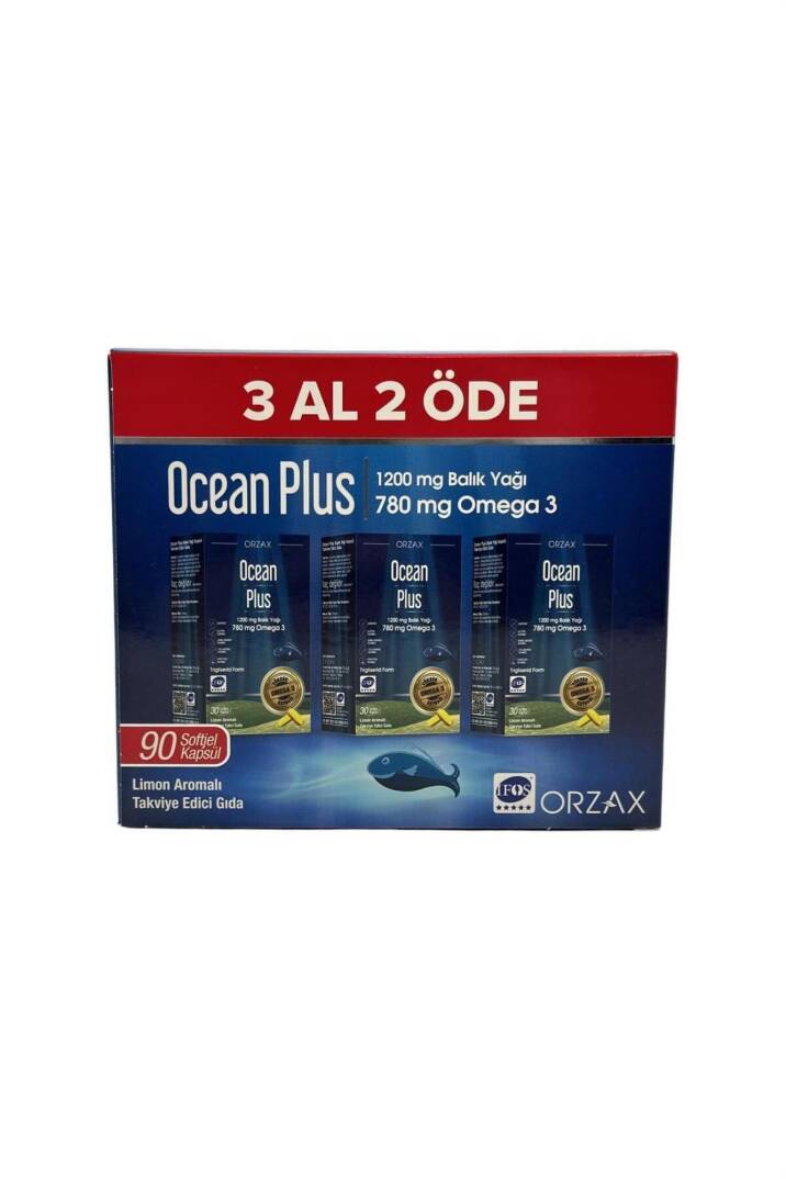Ocean Plus 3 Al 2 Öde 1200 Mg Balık Yağı 90 Kapsül - Limon Aromalı - 1
