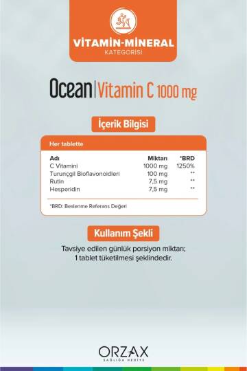 Ocean Vitamin C 1000 mg 30 Tablet - 1 Alana 1 Bedava - 2