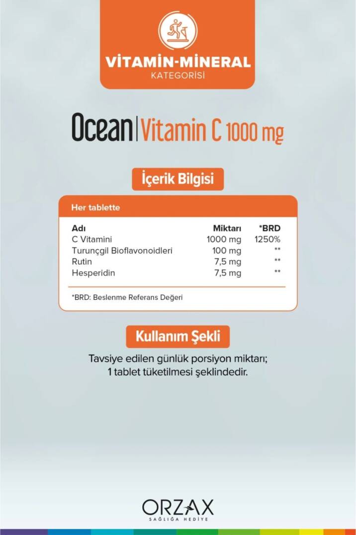 Ocean Vitamin C 1000 mg 30 Tablet - 1 Alana 1 Bedava - 2