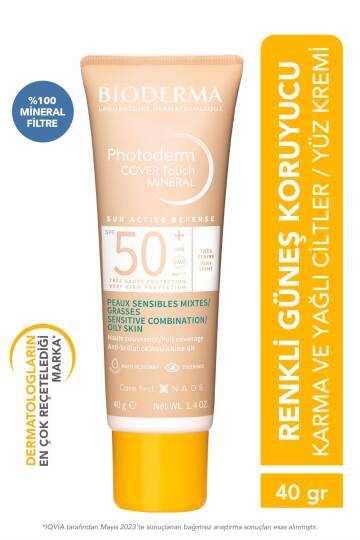 Photoderm Cover Touch SPF50+ Renkli Güneş Kremi Yağlı Ciltler İçin 40 ml Kapatıcı Etkili