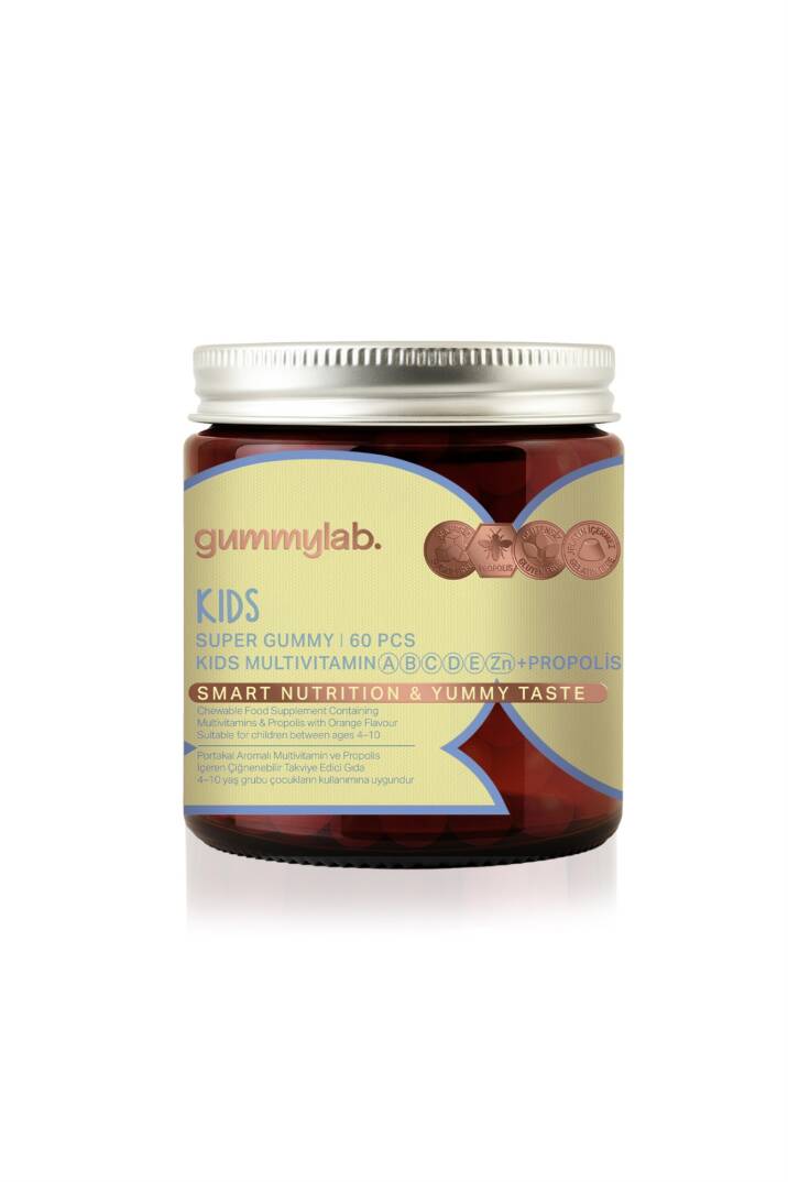 Portakal Aromalı Multivitamin ve Propolis İçeren Çiğnenebilir Takviye Edici Gıda 60 Adet - 1