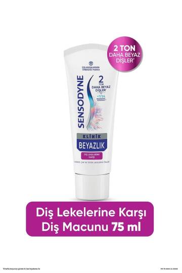 Sensodyne Klinik Beyazlık Diş Lekelerine Karşı Diş Macunu 75 ml