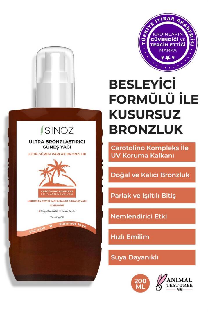 Sinoz Kusursuz Bronzlaştırıcı Güneş Yağı Spreyi 200 ml - 1