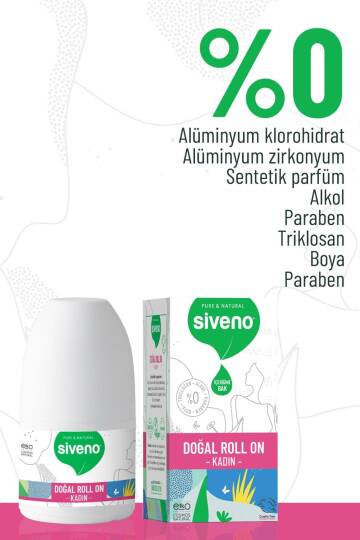Siveno Roll On Kadın Deodorant Ter Kokusu Önleyici Bitkisel Leke Bırakmayan Vegan 50 ml - 5