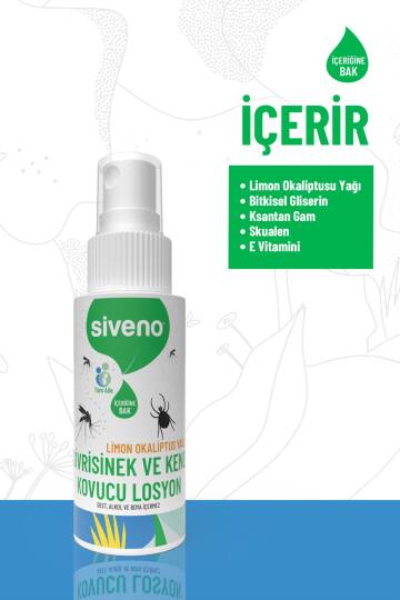 Siveno Sivrisinek ve Kene Kovucu Sprey Krem Bitkisel Tüm Vücut İçin Seyahat Tatil Boy 50 ml - 3